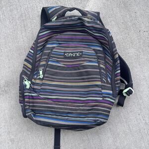 Dakine Striped Backpack Multicolor Black Green Lining Laptop Sleeve Daypack